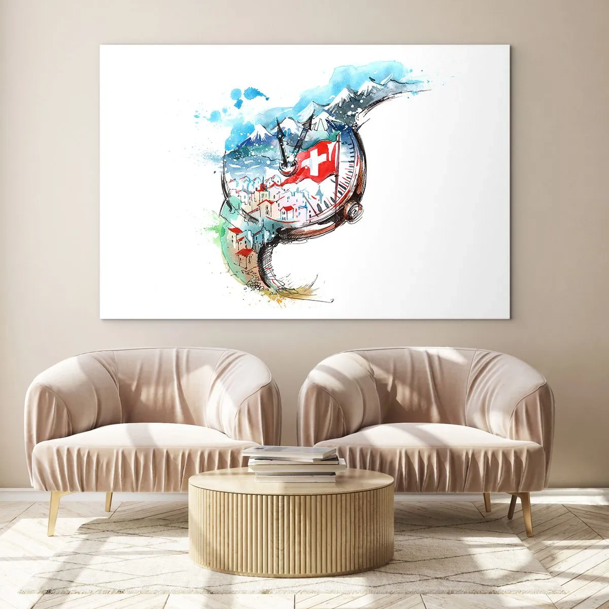 Üveg kép - Svájci szellemiség - 120x80 cm