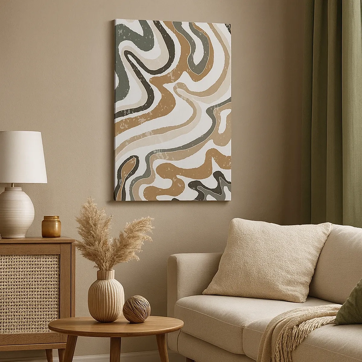 Vászonkép - Földszínű színek kanyarulatai - 50x70 cm