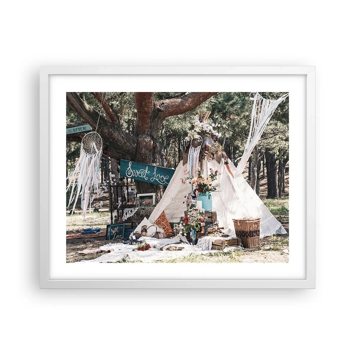 Poszter fekete keretben - Make love… - 50x40 cm