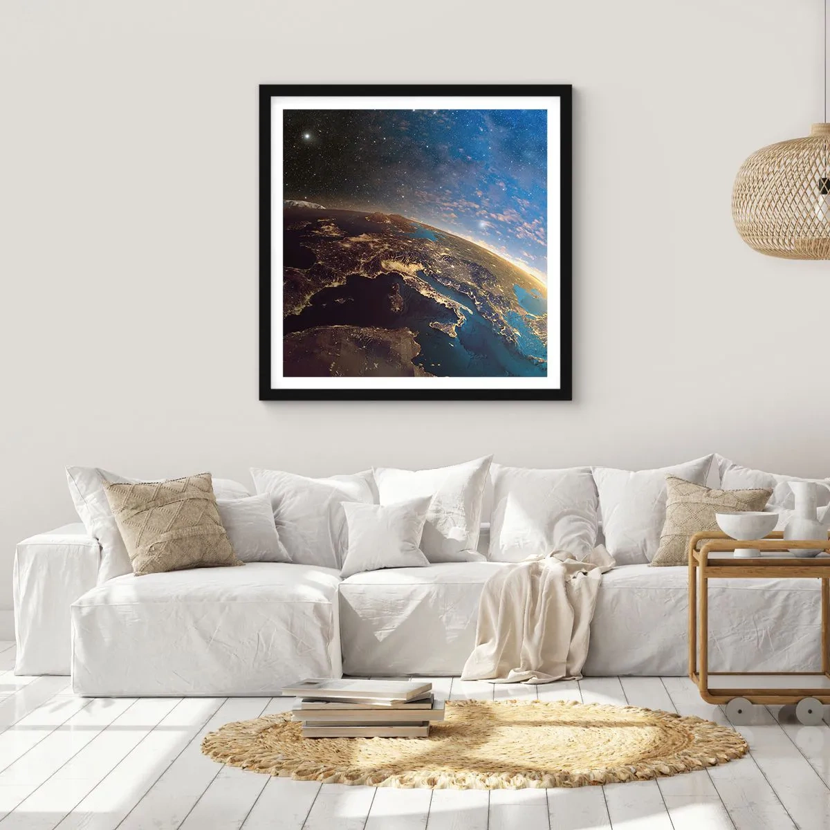 Poszter fehér keretben - Tekintsünk magunkra távolról - 30x30 cm