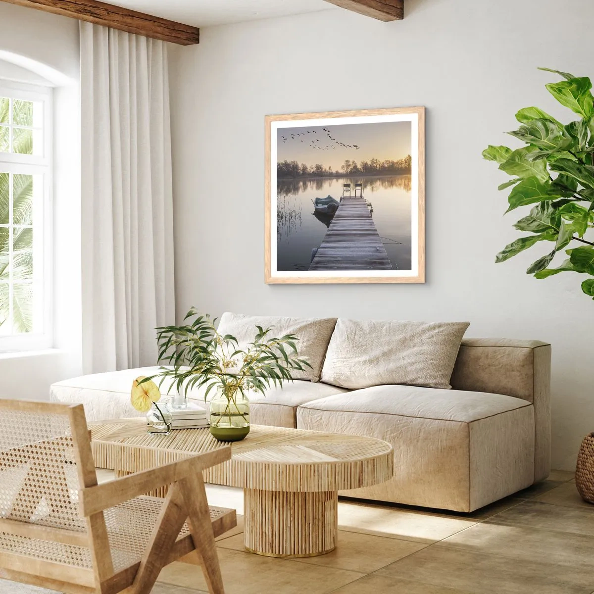 Poszter világos tölgy keretben - Egy kis idő múlva visszajövök - 60x60 cm