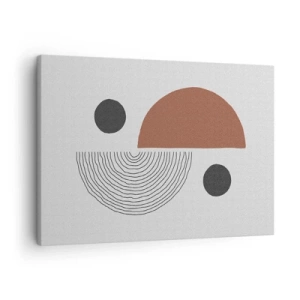 Vászonkép - Geometriai alakzatok barna és fekete árnyalatokban - 70x50cm - A kerék tökéletessége - Modern fali dekoráció nappalihoz és hálószobához ARTTOR