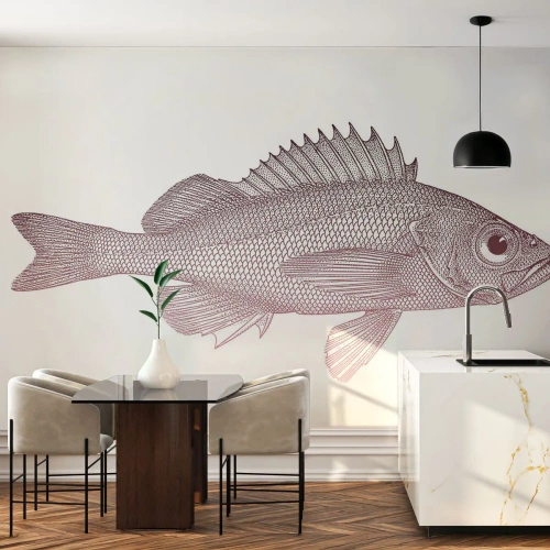 Fotótapéta Premium Sand - Nagyszemű hal - Hal, viz alatti, Minimalista - 150x105 cm