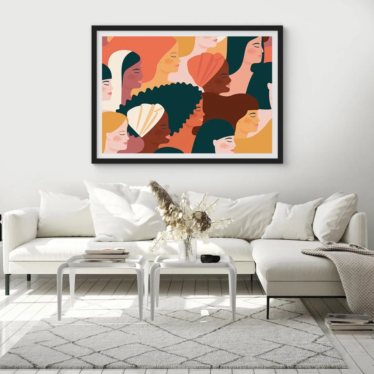 Poszter fehér keretben - Csak a nőiesség - 91x61 cm