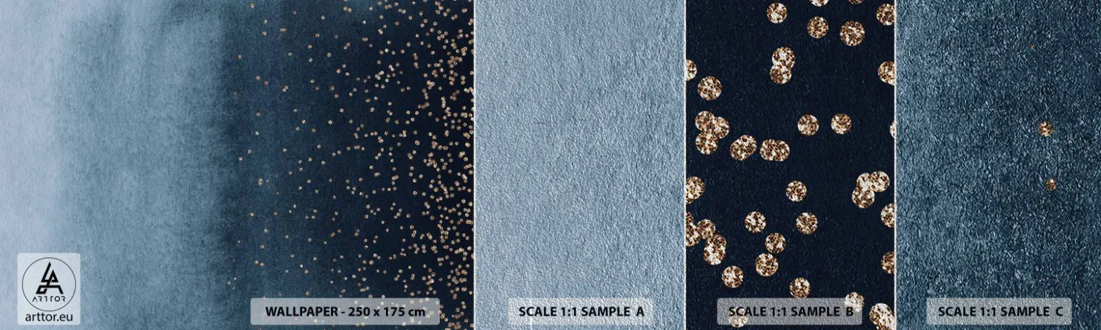 Fotótapéta Minta Premium Sand - Kompozíció - kék fázisok - Absztrakció, Darab, Tervezés - 100x30 cm