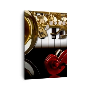 Vászonkép - Fémlemez, fa és elefántcsont - 70x100 cm