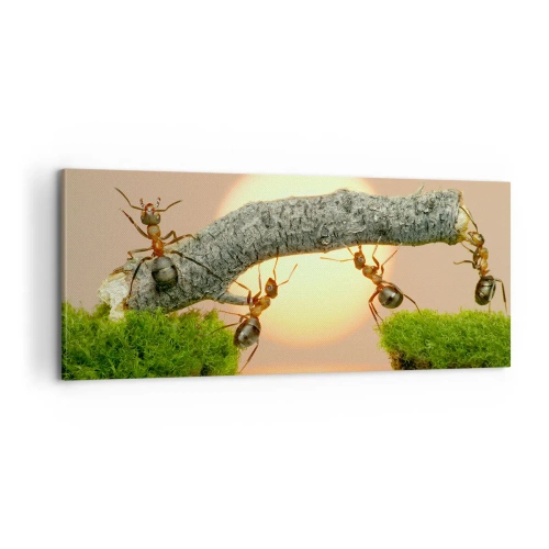 Vászonkép - Boldog, közös munka - 100x40 cm