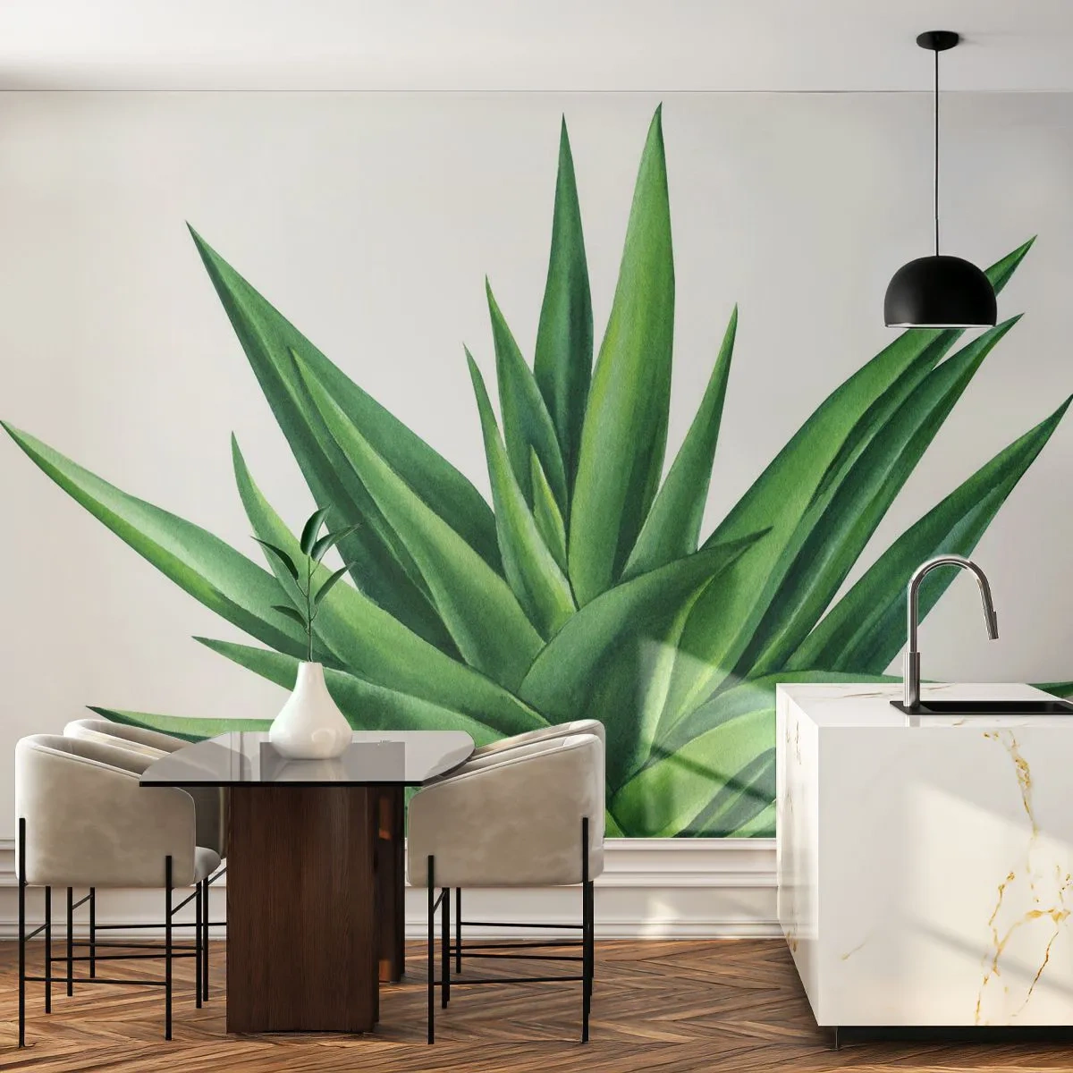 Fotótapéta Premium Sand - Zöld - erő - élet - Növény, Aloé, Növénytan - 350x256 cm