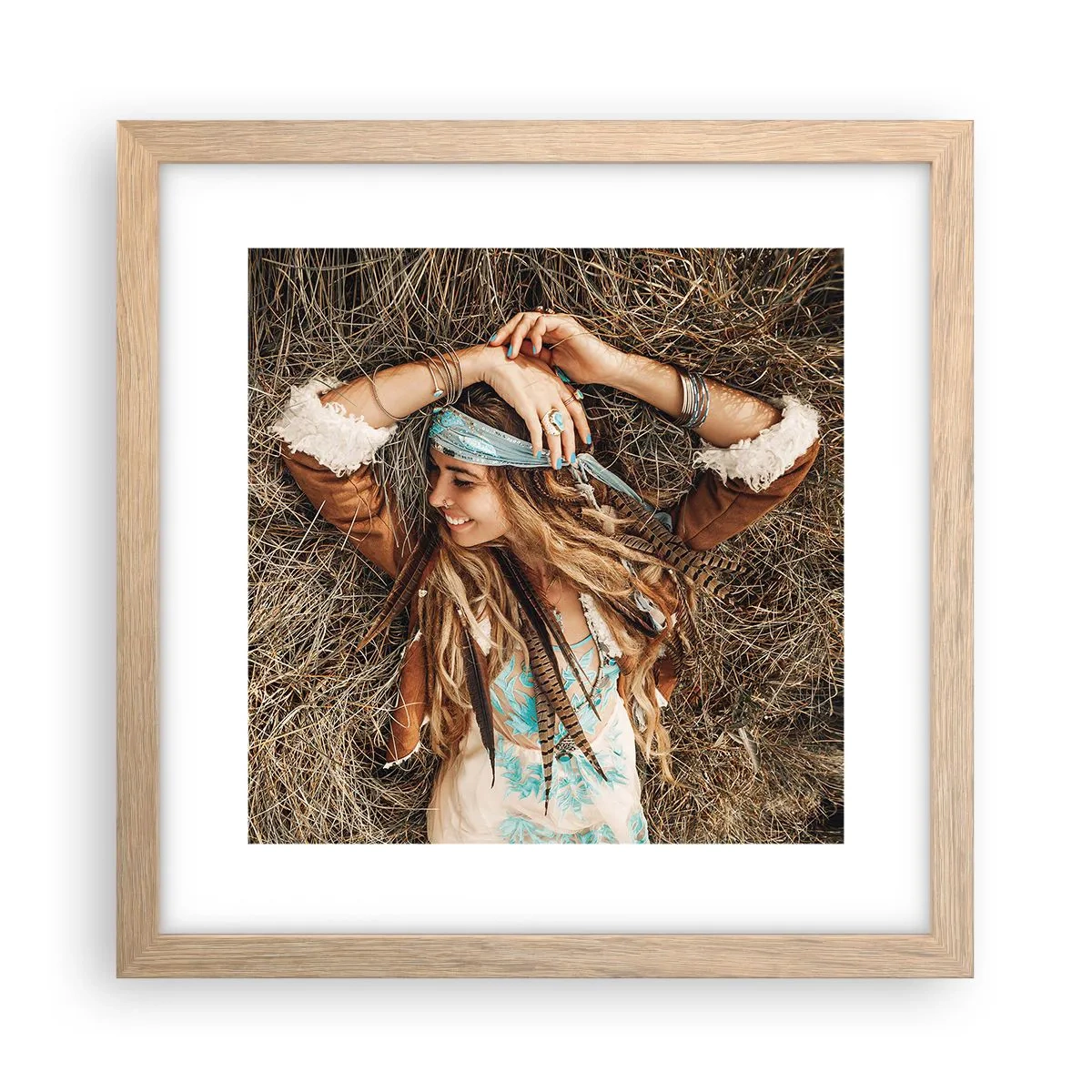 Poszter világos tölgy keretben - Útban a szerelem nyara felé - 30x30 cm