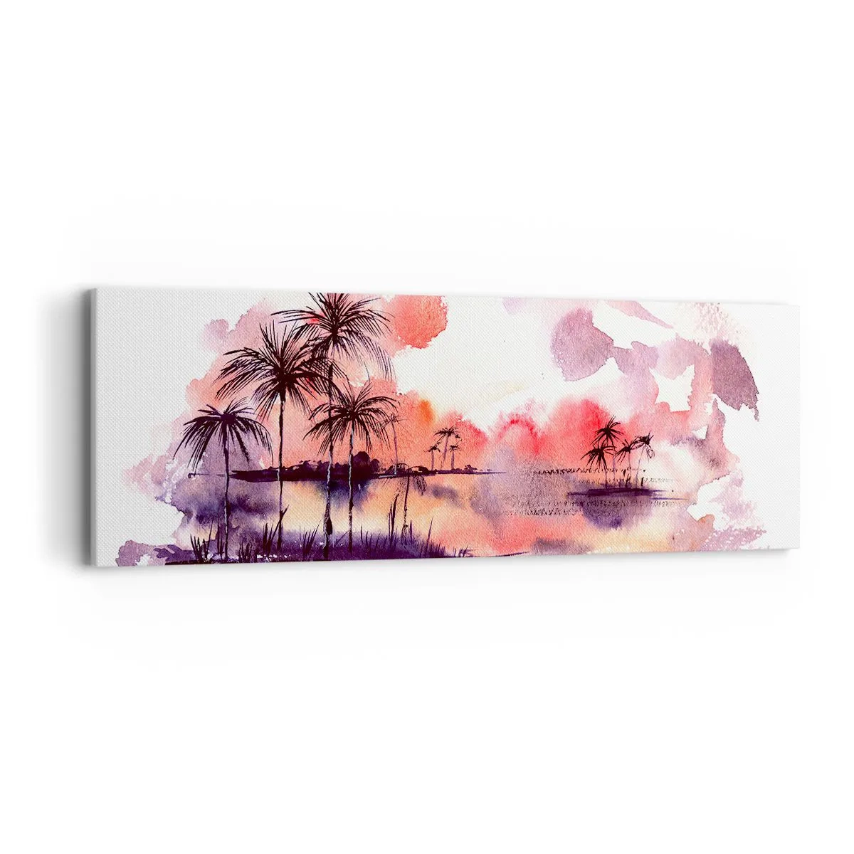 Vászonkép - A trópusok nyugalma vörösben - 90x30 cm