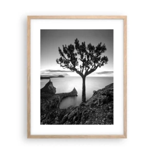 Poszter világos tölgy keretben - Béke a horizontig - 40x50 cm