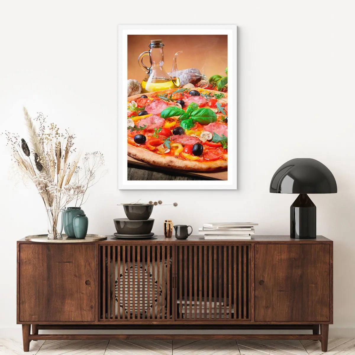 Poszter fekete keretben - Igazi olasz ízzel - 40x50 cm