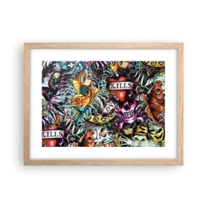 Poszter világos tölgy keretben - A tetováló művész álma - 40x30 cm