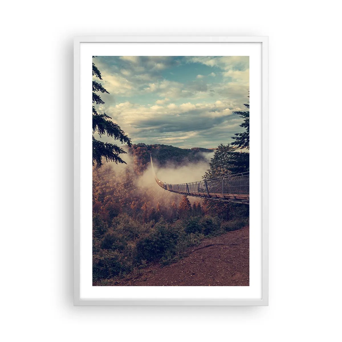 Poszter fekete keretben - Az őszi erdő felett - 50x70 cm