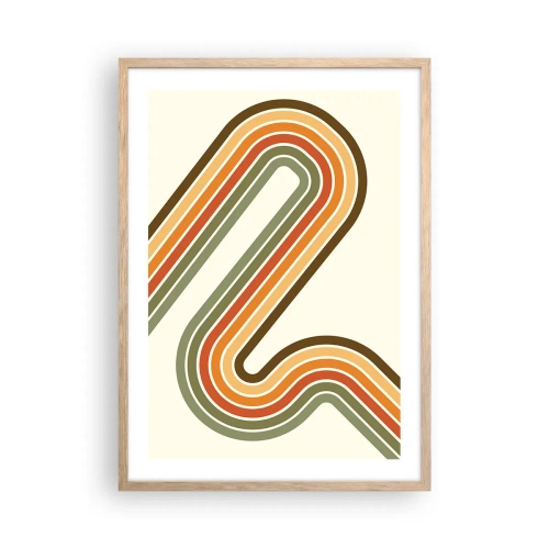 Poszter világos tölgy keretben - Cikkcakkban a célba - 50x70 cm