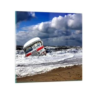 Üveg kép - Min csodálkozol? - 40x40 cm