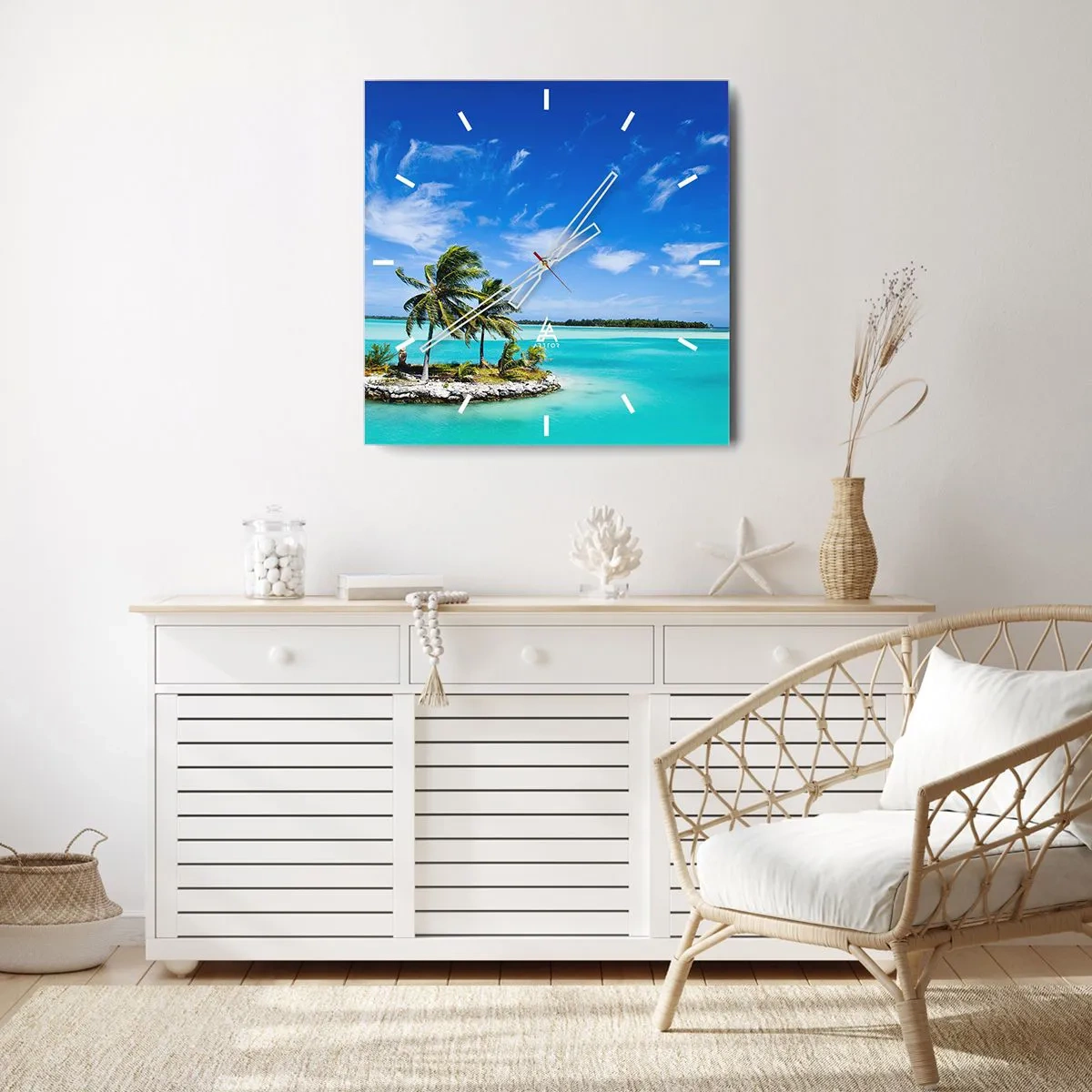 Falióra, Óra - Földi paradicsom - 40x40 cm