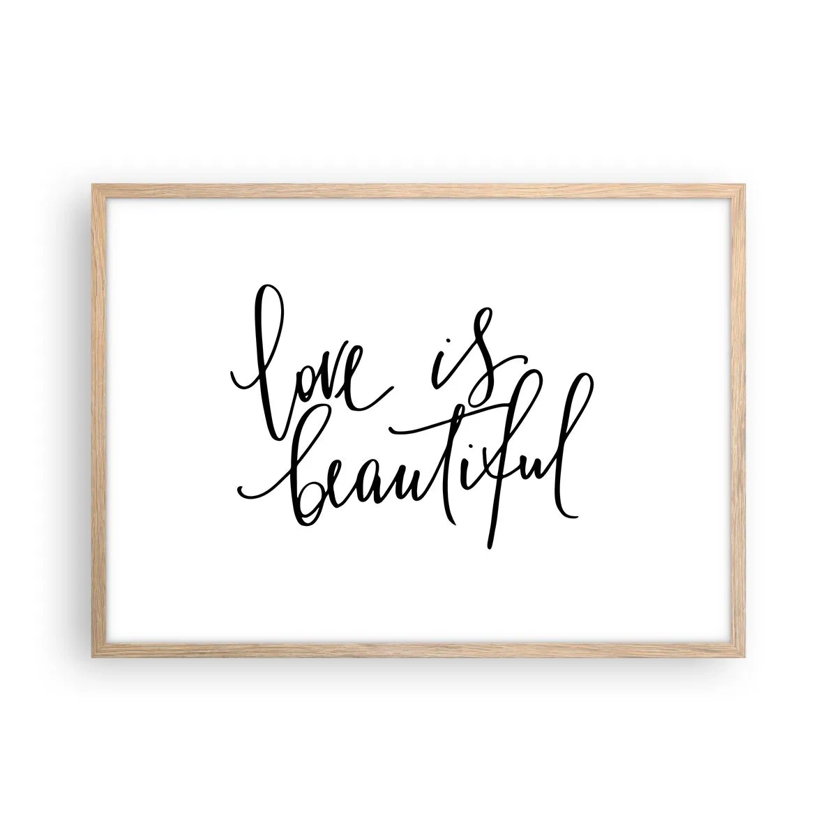 Poszter világos tölgy keretben - Olvass és ismételj - 70x50 cm