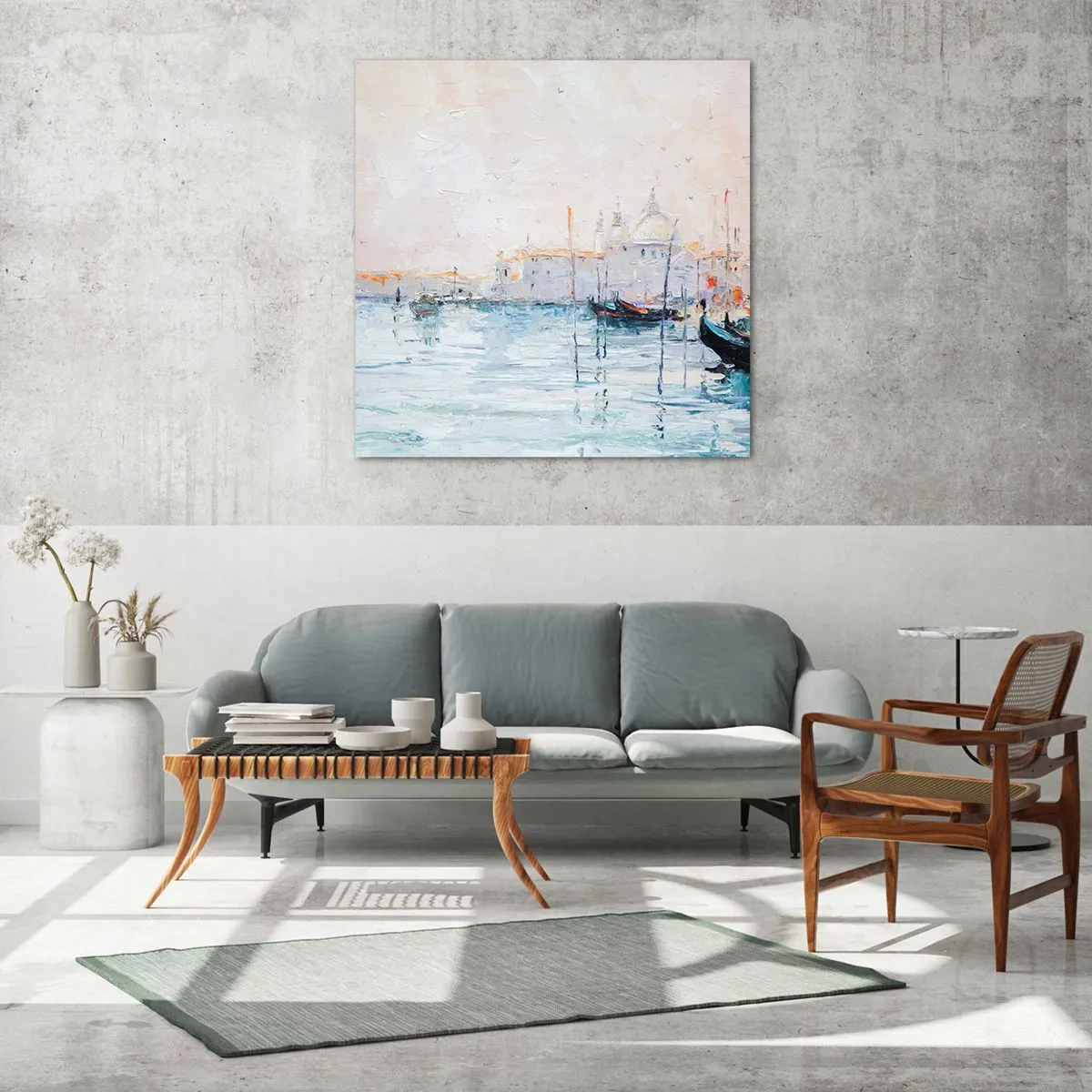 Üveg kép - A víz mögött, a köd mögött - 60x60 cm