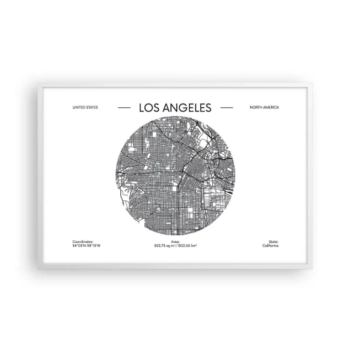 Poszter fekete keretben - Los Angeles anatómiája - 91x61 cm