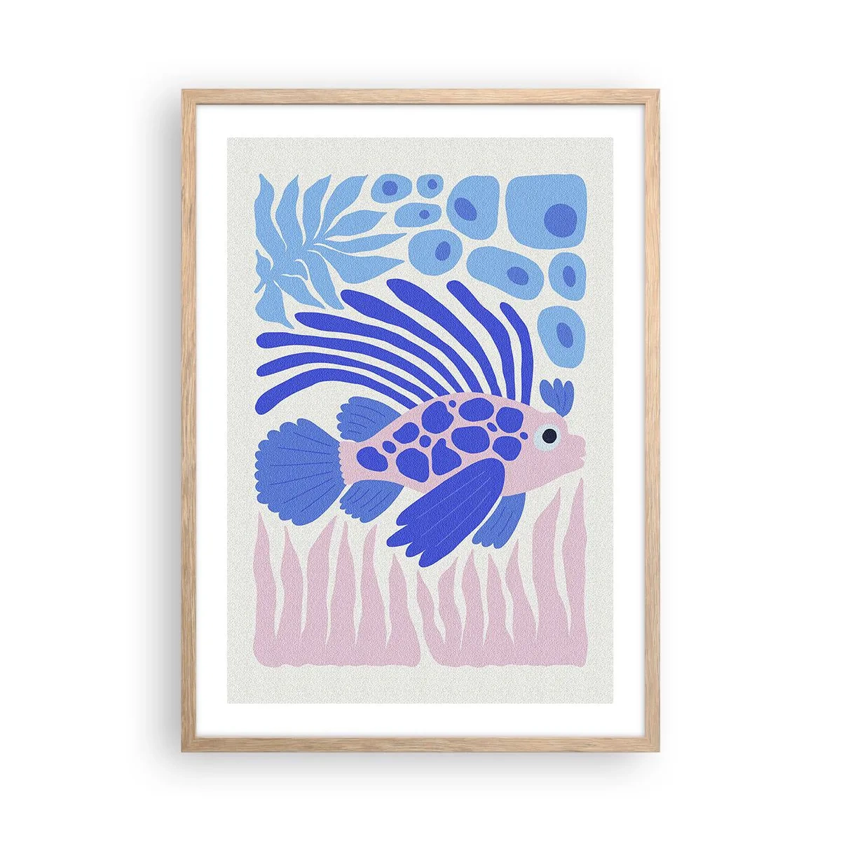 Poszter világos tölgy keretben - Elemében - 50x70 cm