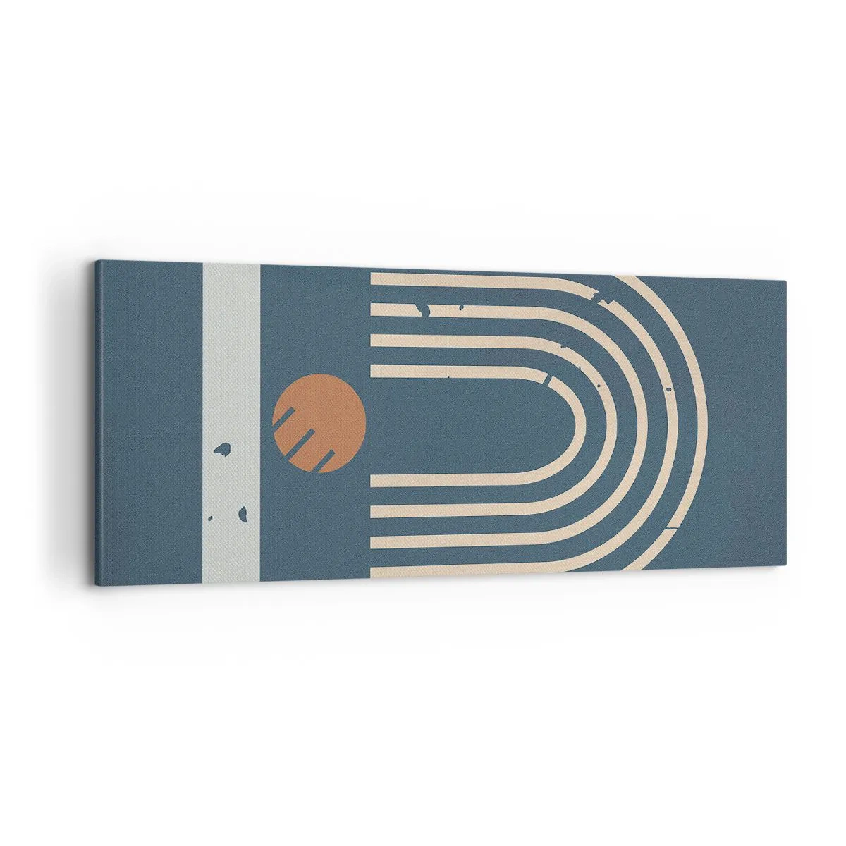 Vászonkép - Geometria sötétkék háttéren - 100x40 cm