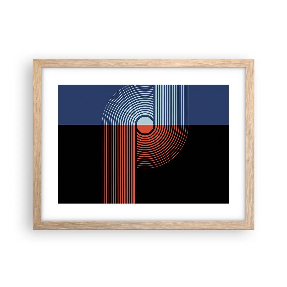 Poszter világos tölgy keretben - Geometrikus ölelésben - 40x30 cm