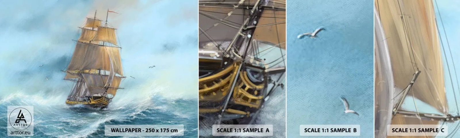 Fotótapéta Minta Standard Eco - A hullámok hullámzása - Tenger, Hajó, Tengeri - 100x30 cm