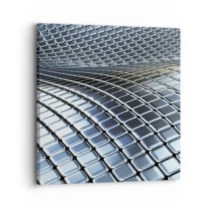 Vászonkép - Fémes ezüst hullám - 30x30 cm