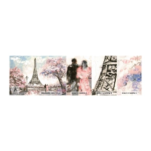 Fotótapéta Minta Öntapadós Deluxe Sticker - Áprilisi séta Párizsban - Város, Eiffel-torony, Park Alley - 100x30 cm