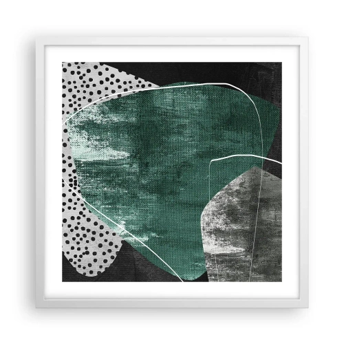 Poszter fekete keretben - Színes absztrakció aranypehellyel - 50x50 cm