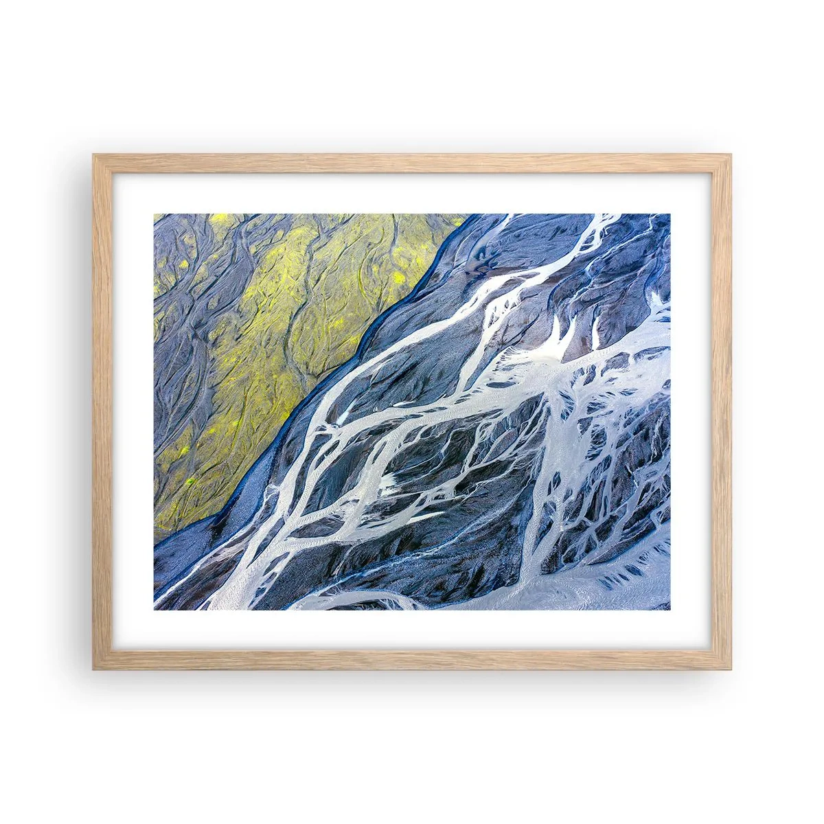 Poszter világos tölgy keretben - A természet barlangrajzai - 50x40 cm