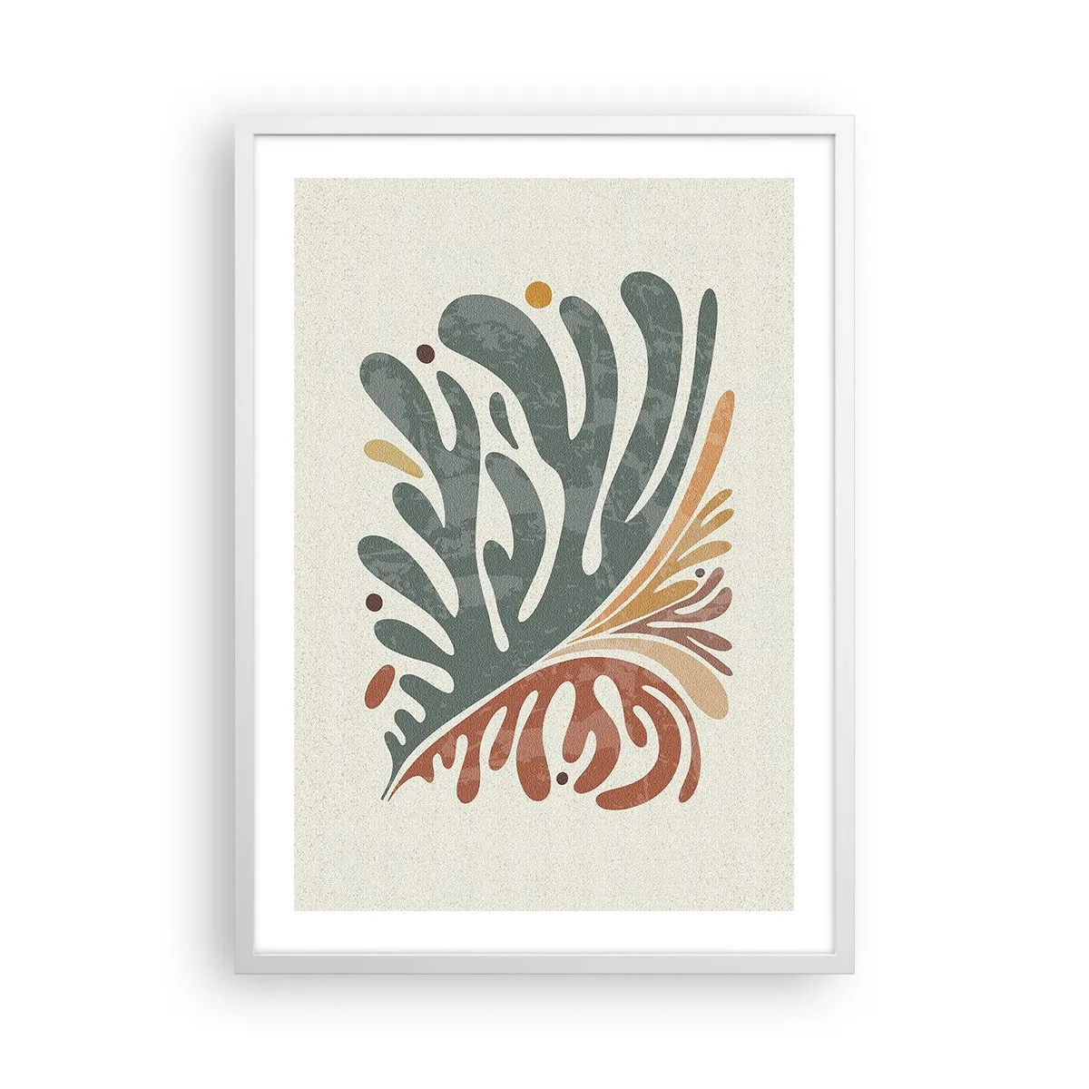 Poszter fekete keretben - Többszínű levél - 50x70 cm