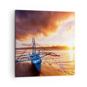 Vászonkép - Egy egész nap után nyújtózkodni a homokon - 50x50 cm