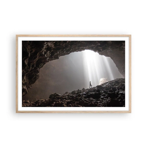 Poszter világos tölgy keretben - A fényes barlang - 91x61 cm