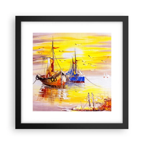 Poszter fehér keretben - Megérdemelt pihenés a kikötőben - 30x30 cm
