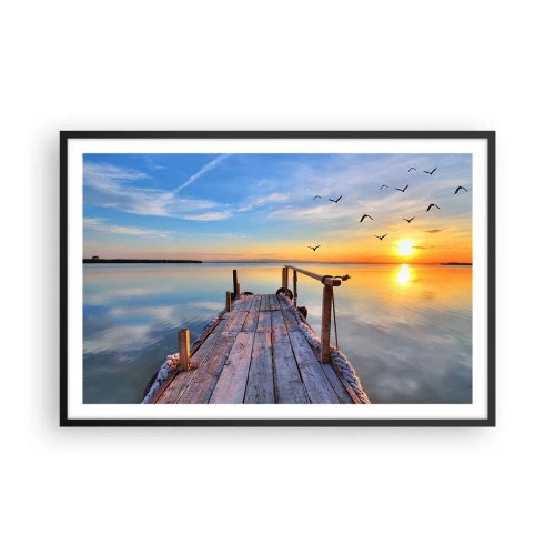 Poszter fehér keretben - Menj egyenesen a nap felé - 91x61 cm