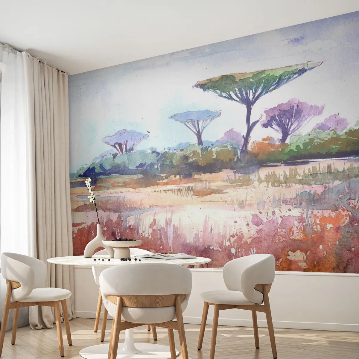 Öntapadós Fotótapéta Deluxe Sticker - Szavanna színei - Tájkép, Szavanna, Afrika - 250x175 cm