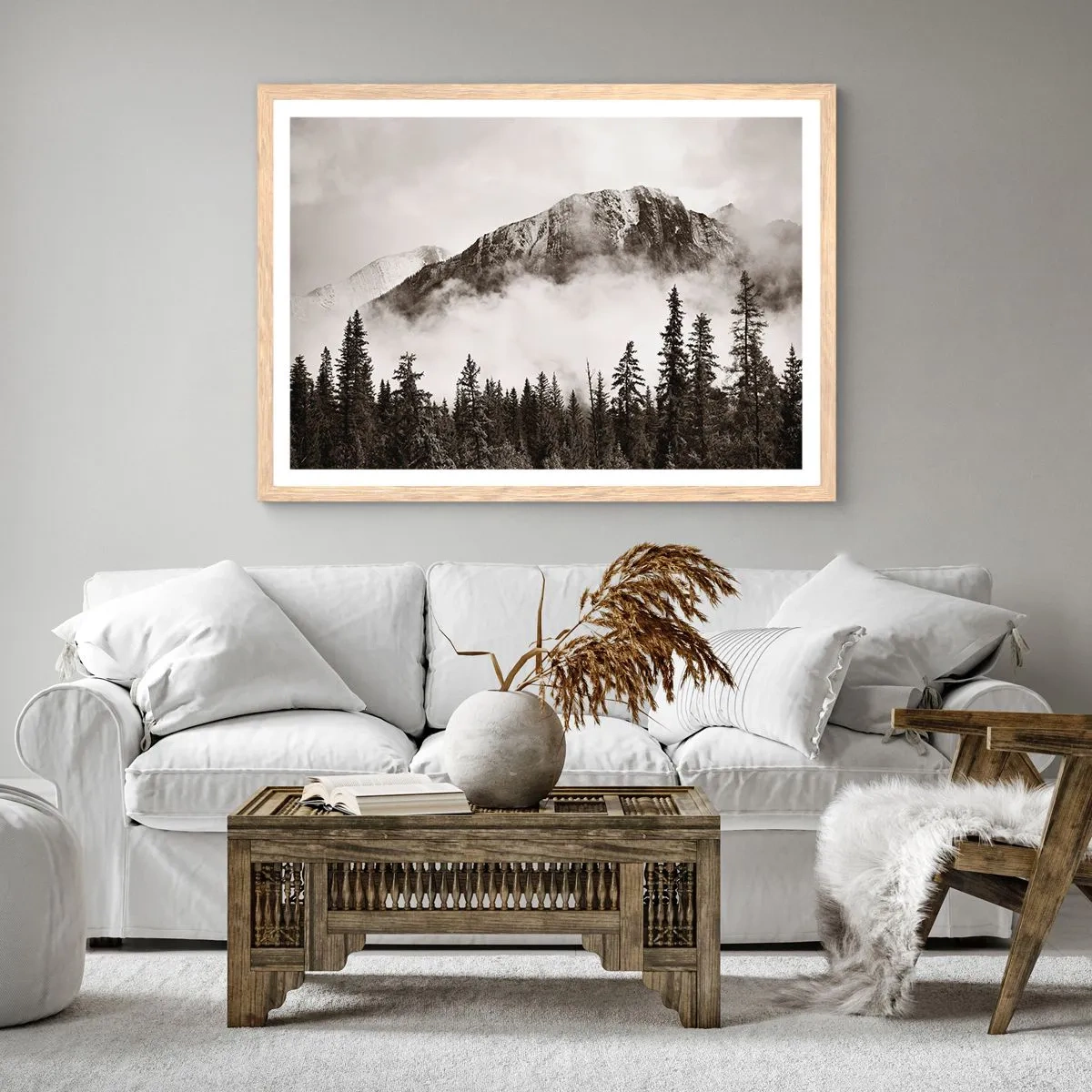 Poszter világos tölgy keretben - Gránit uralkodó - 91x61 cm