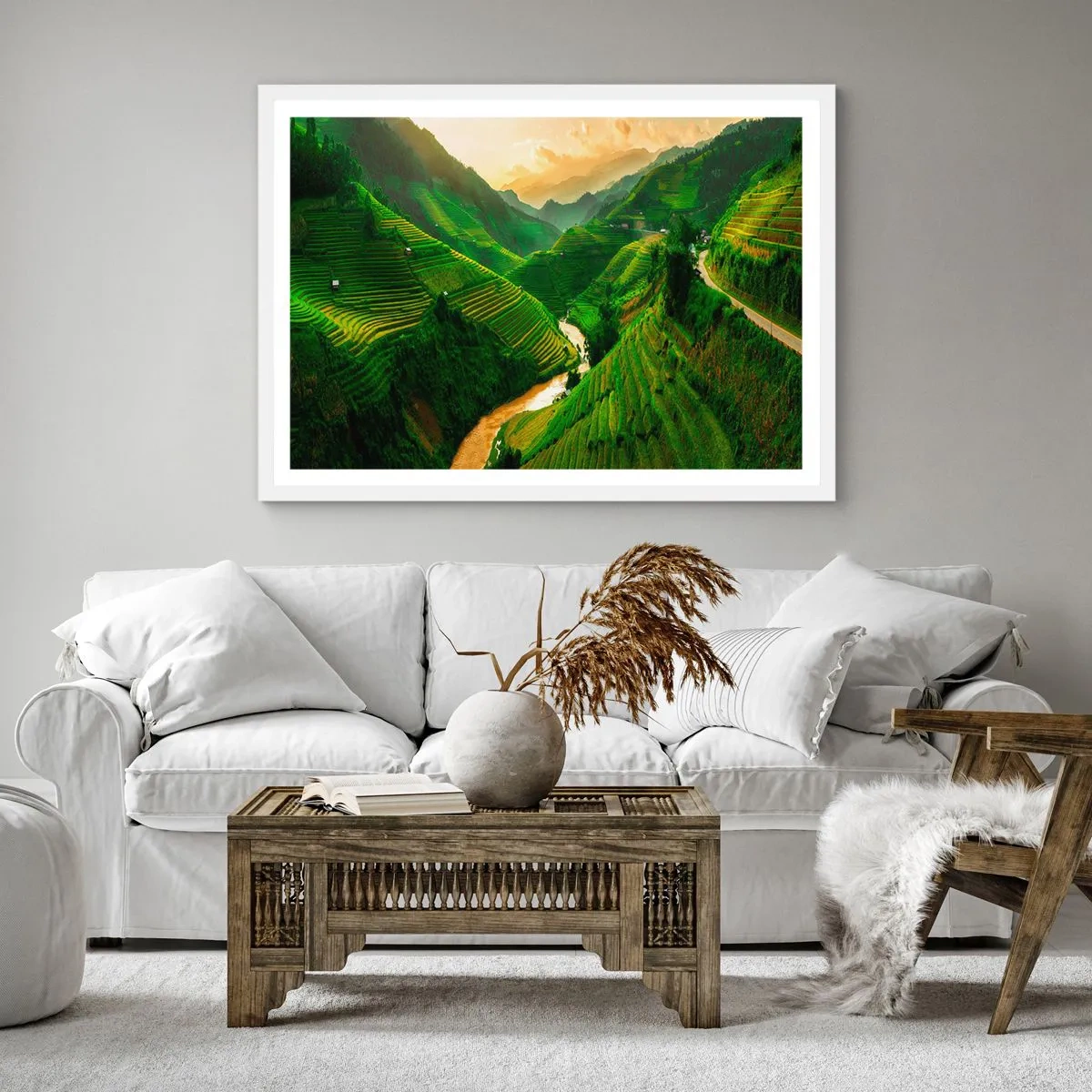Poszter fekete keretben - Vietnámi völgy - 60x60 cm
