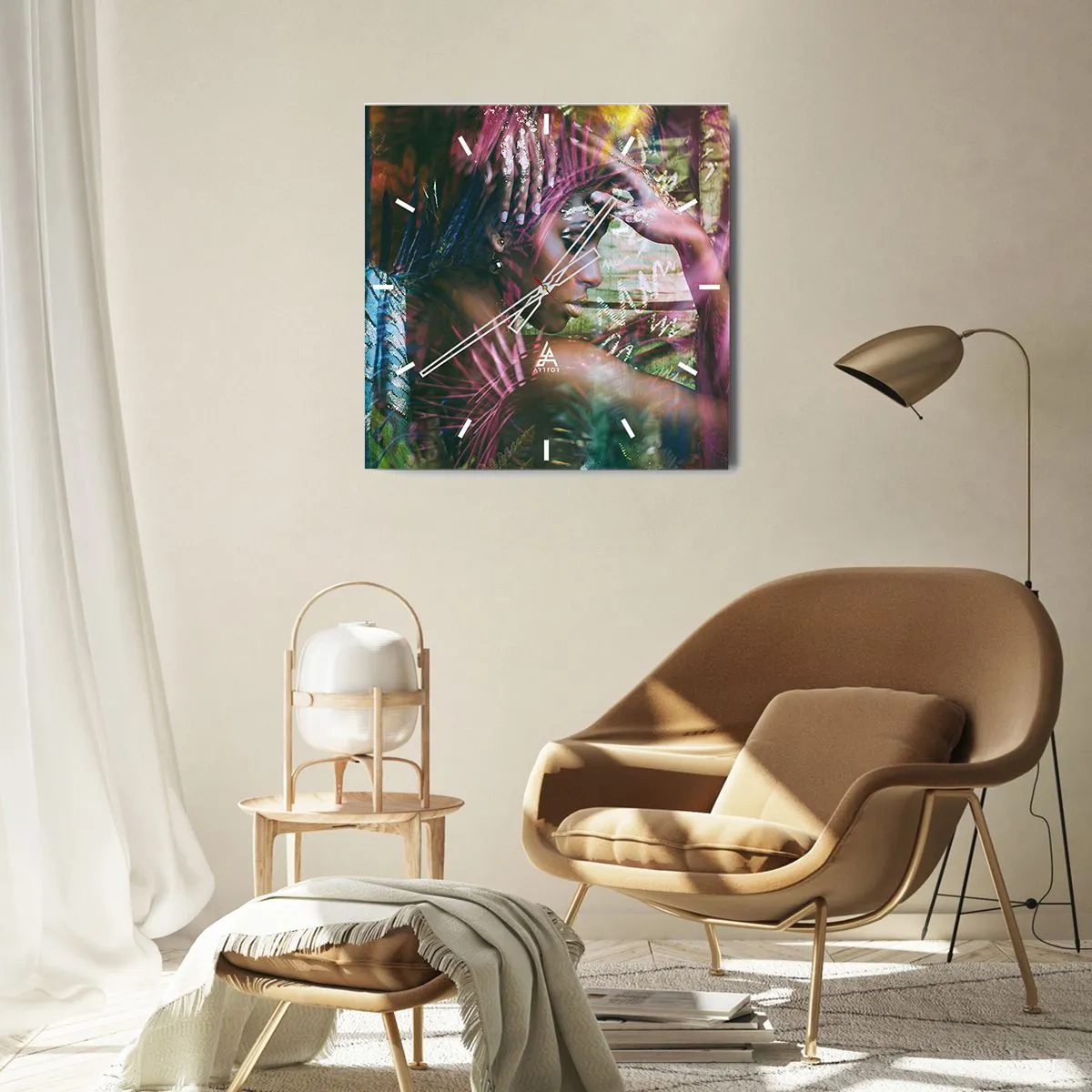 Falióra, Óra - Anyatermészet a dzsungelben - 30x30 cm