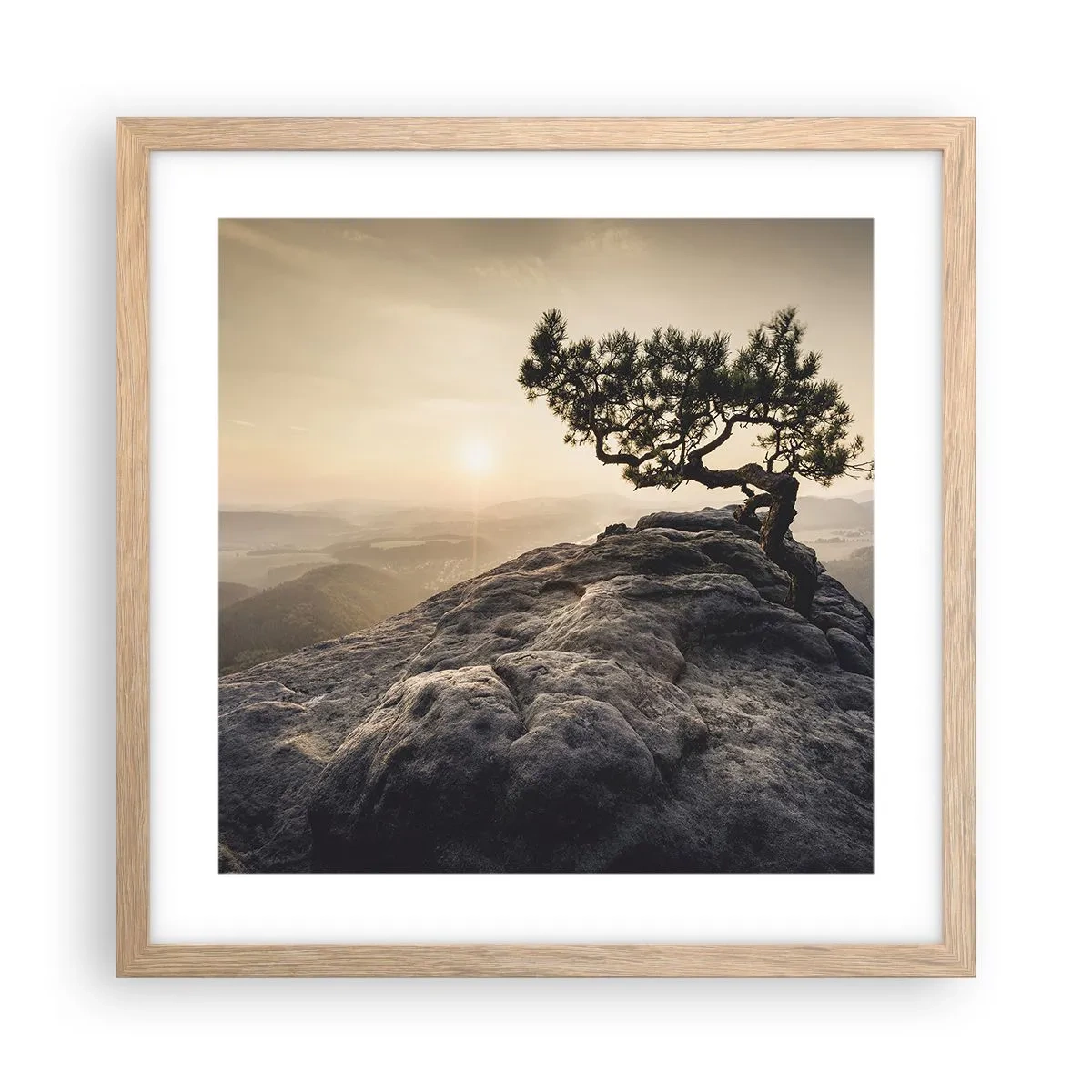 Poszter világos tölgy keretben - Az élet mindig győz - 40x40 cm