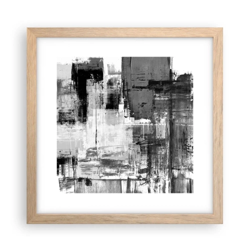 Poszter világos tölgy keretben - A szürke szép - 30x30 cm