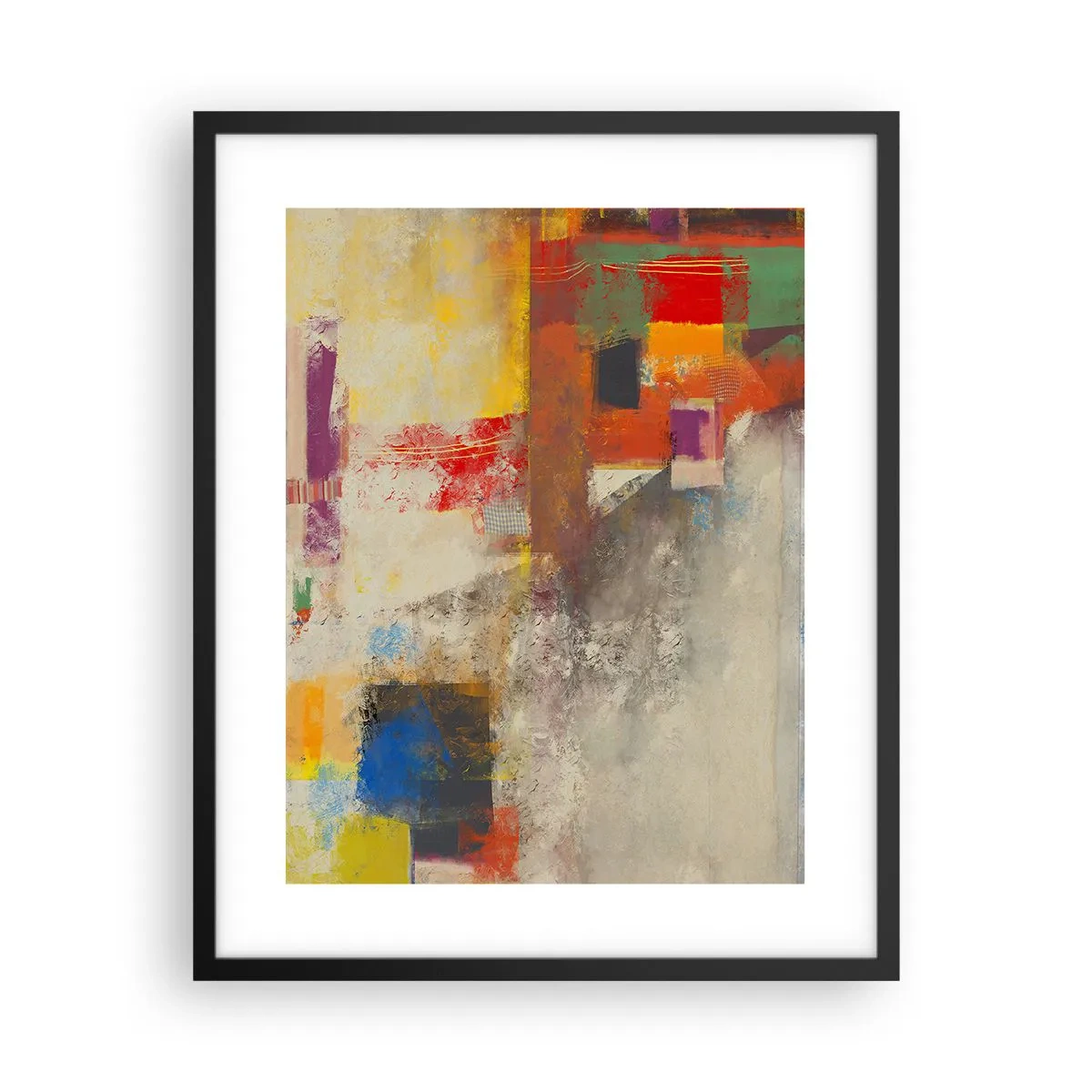 Poszter fehér keretben - Színgeometria - 40x50 cm