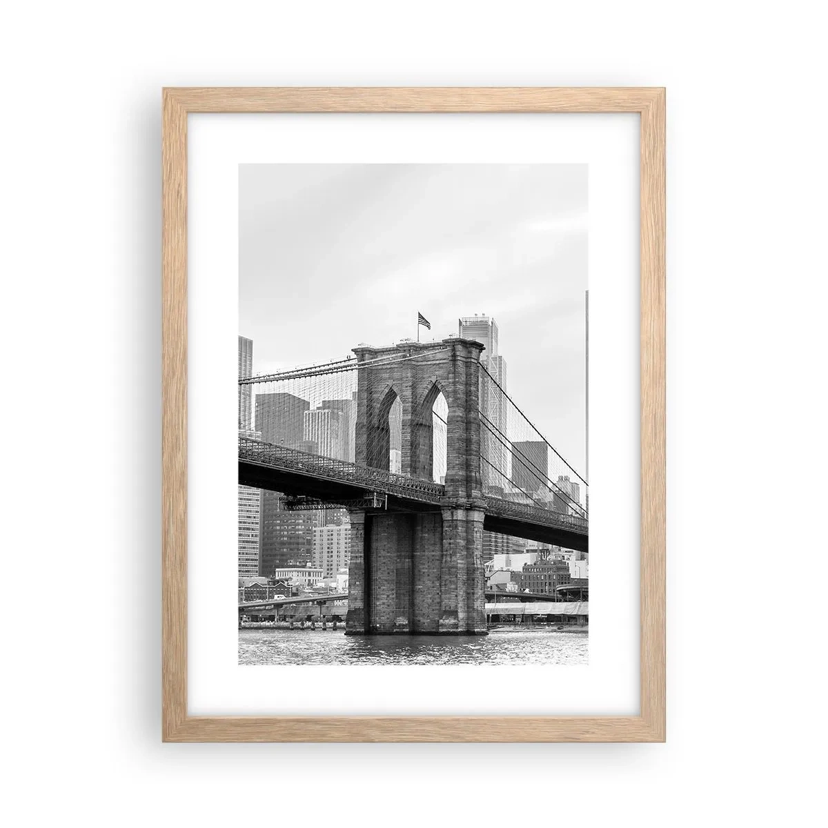 Poszter világos tölgy keretben - New York-i hangulat - 30x40 cm