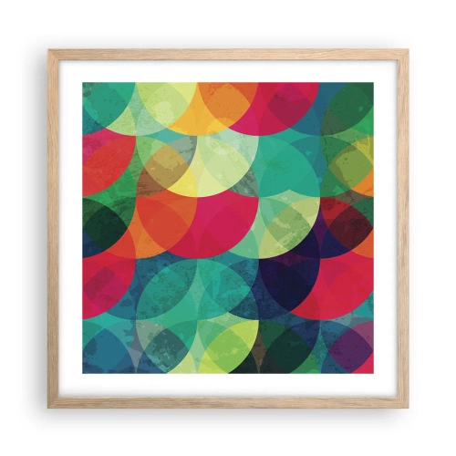 Poszter világos tölgy keretben - Felszívárványság - 50x50 cm