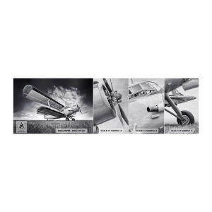 Fotótapéta Minta Premium Canvas - A szárnyas vándor - Repülőgép, Repülőgép, Fekete és fehér - 100x30 cm