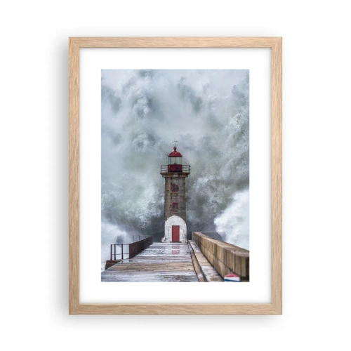Poszter világos tölgy keretben - A vizek ordítása, a vihar zaja - 30x40 cm