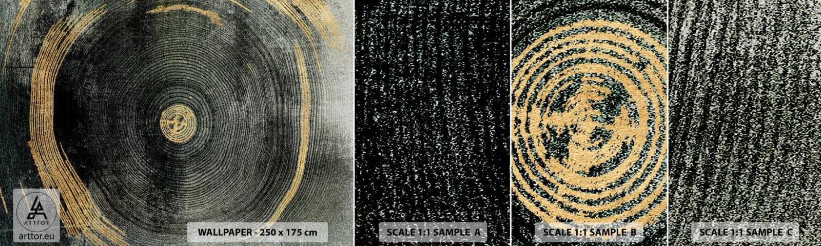 Fotótapéta Minta Standard Eco - Változás és időtartam - Sötét, Faipari, Art Deco - 100x30 cm