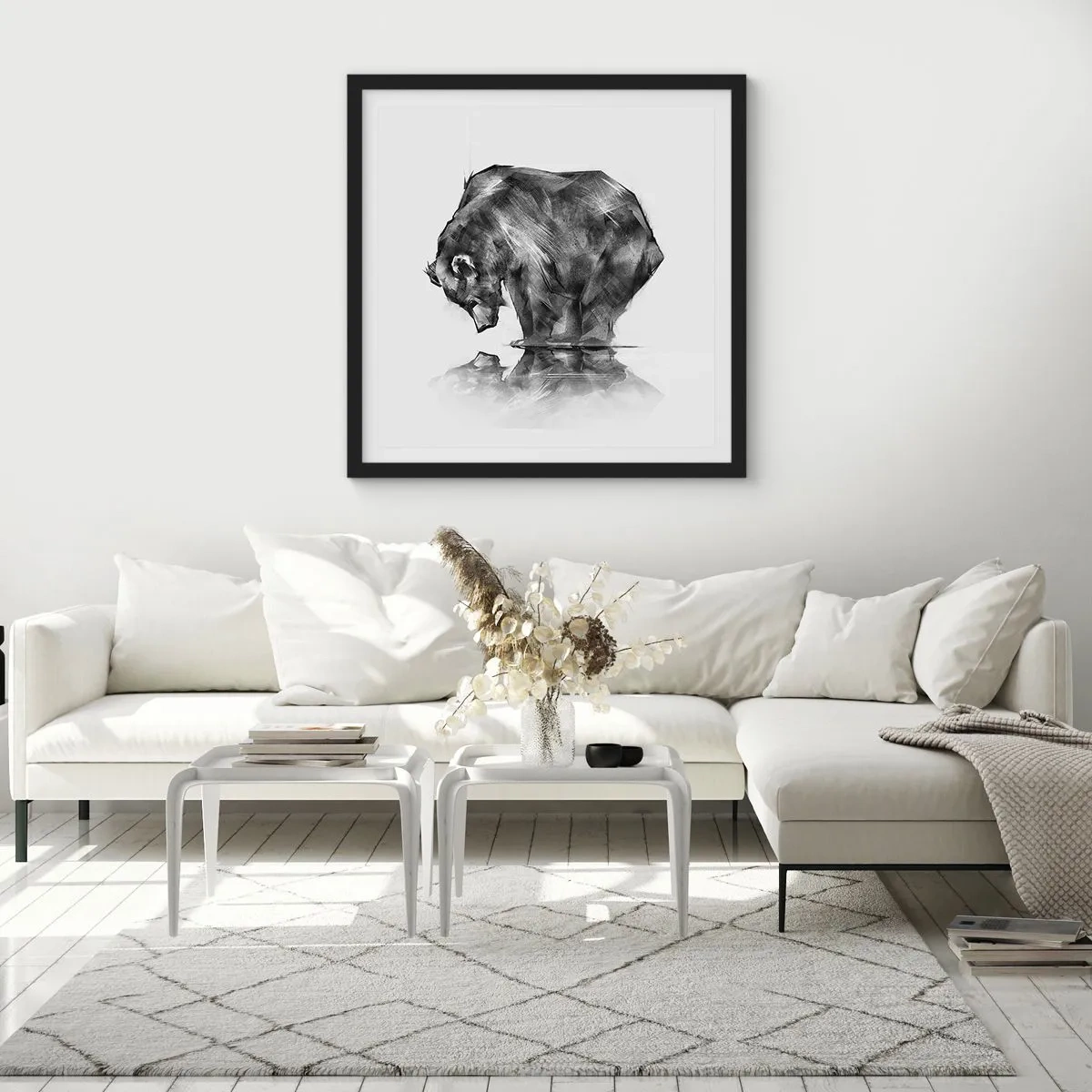 Poszter fehér keretben - Jó látni rokont - 60x60 cm